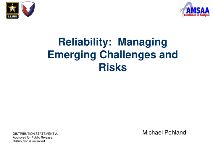reliability managing emerging challenges and risks