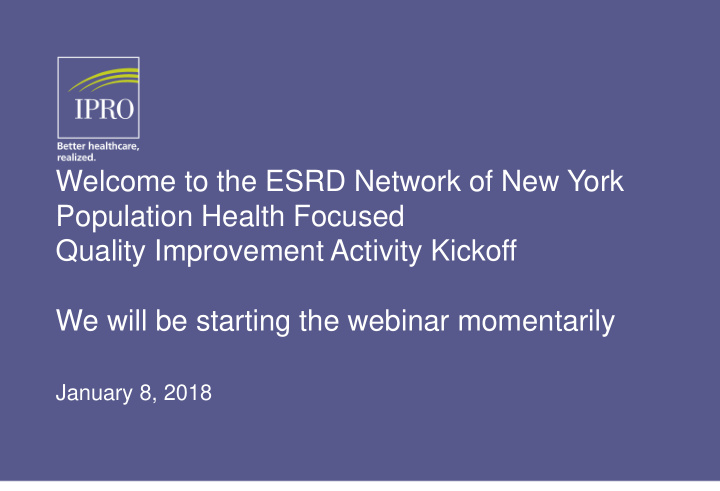 welcome to the esrd network of new york population health