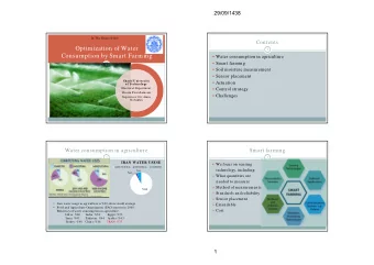 Optimization of Water  2  Consumption by Smart Farming  Water consumption in agriculture