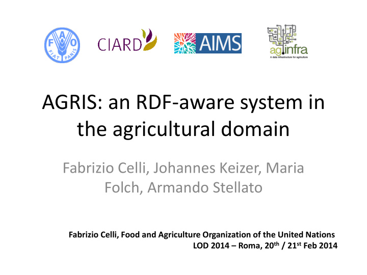 the agricultural domain