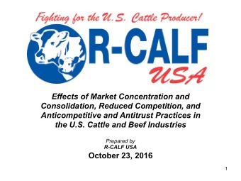 Effects of Market Concentration and  Consolidation, Reduced Competition, and  Anticompetitive and