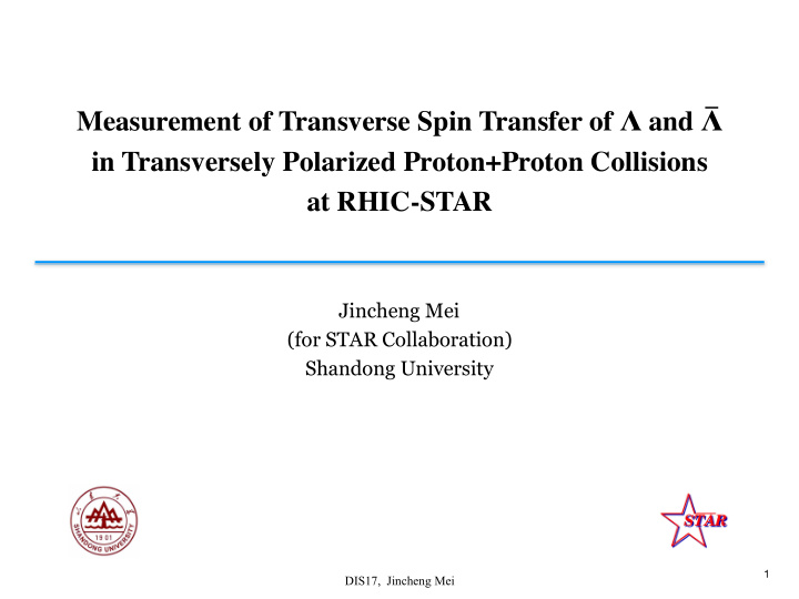 measurement of transverse spin transfer of and in