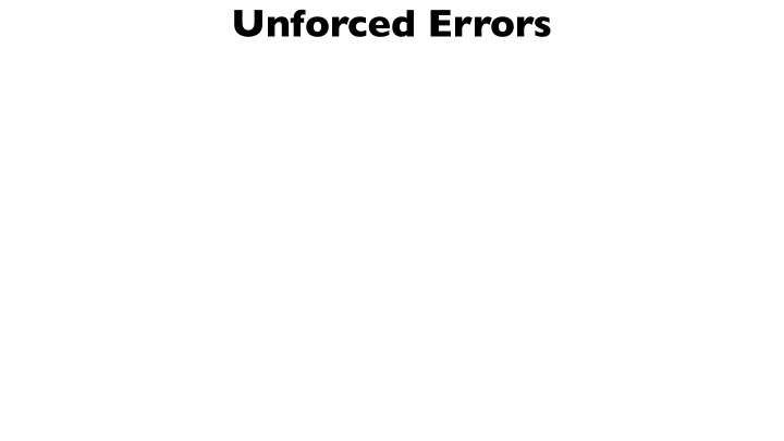unforced errors unforced errors