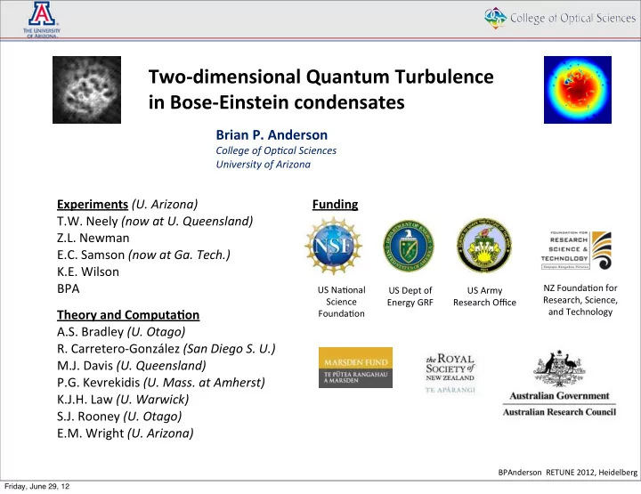two dimensional quantum turbulence