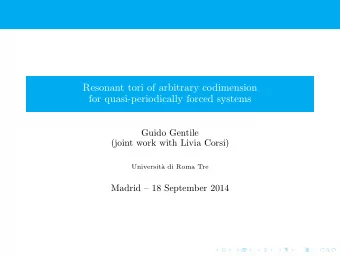Resonant tori of arbitrary codimension  for quasi-periodically forced systems  Guido Gentile