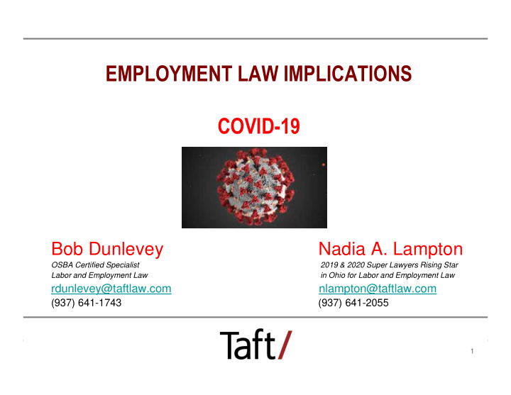 employment law implications covid 19