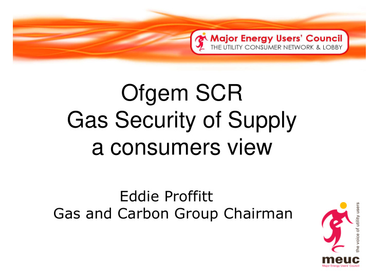 ofgem scr gas security of supply a consumers view