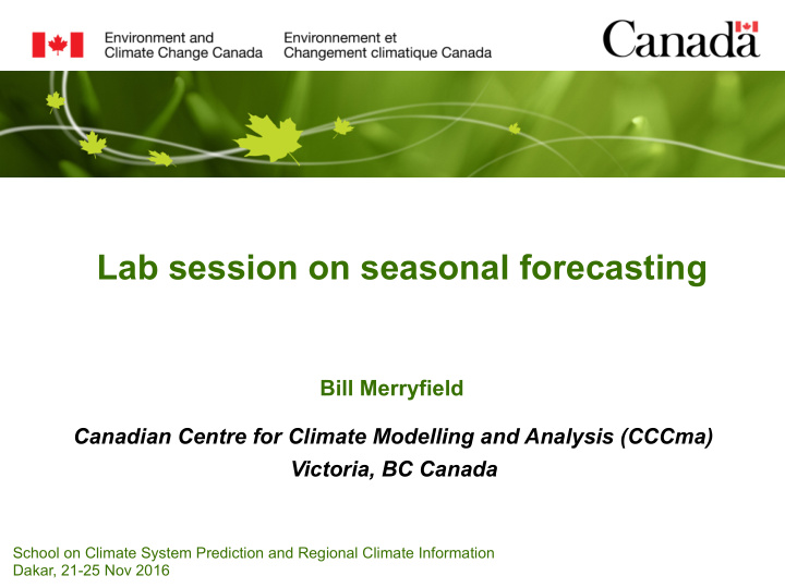 lab session on seasonal forecasting