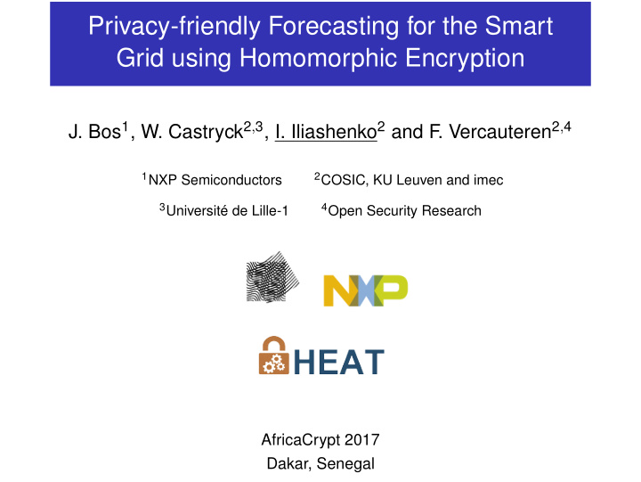 privacy friendly forecasting for the smart grid using