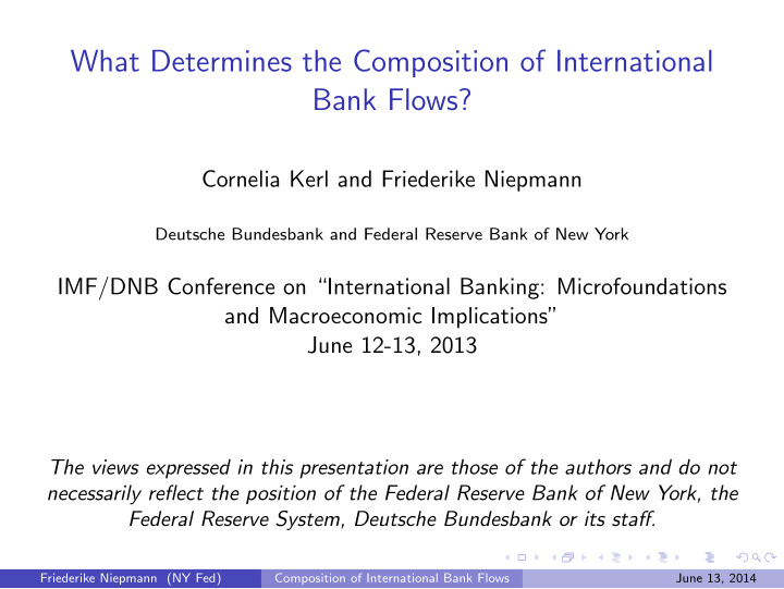 what determines the composition of international bank