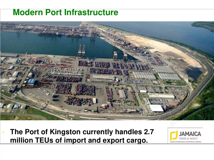 modern port infrastructure