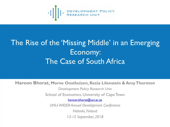 the rise of the missing middle in an emerging