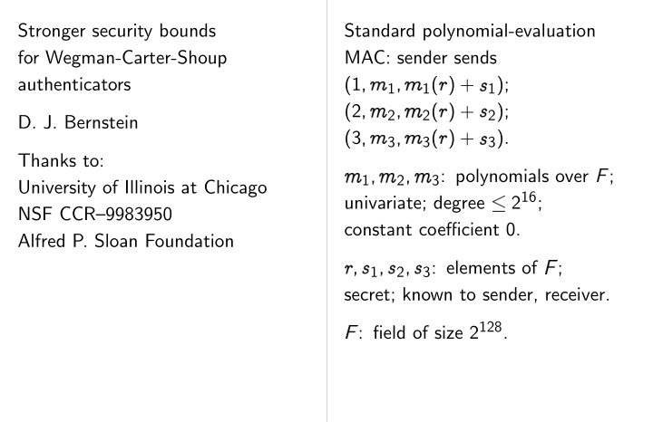 stronger security bounds standard polynomial evaluation