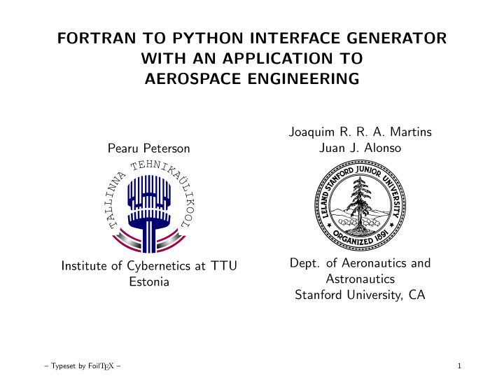 fortran to python interface generator with an application