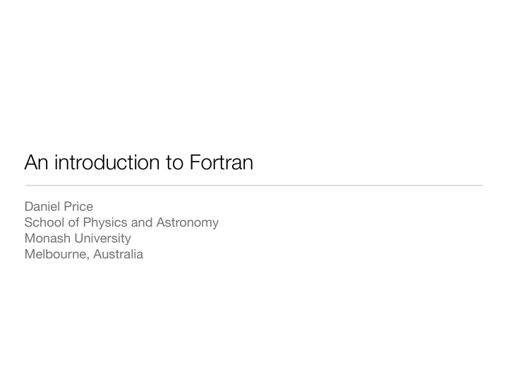 an introduction to fortran