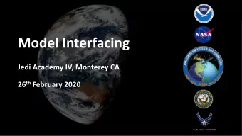 Model Interfacing  Jedi Academy IV, Monterey CA 26 th February 2020  Outline  Introduction