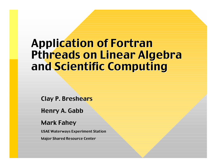 application of fortran application of fortran pthreads on