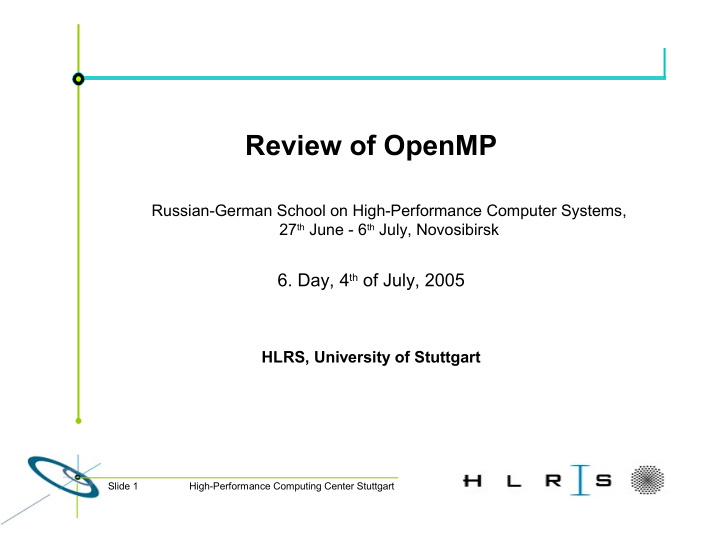 review of openmp