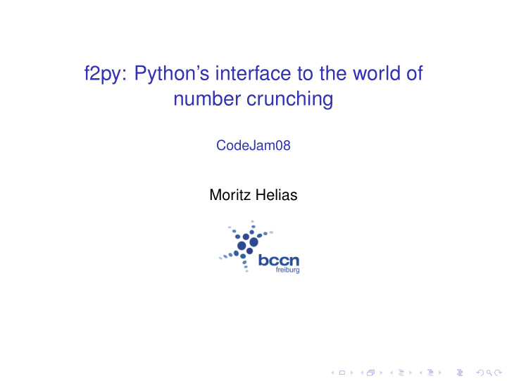 f2py python s interface to the world of number crunching