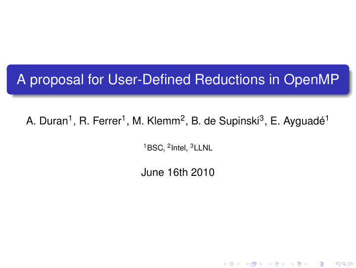 a proposal for user defined reductions in openmp