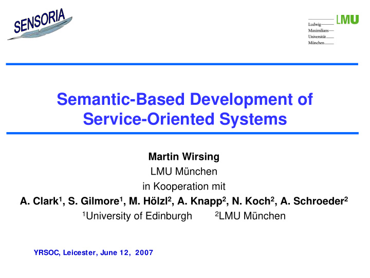 semantic based development of service oriented systems