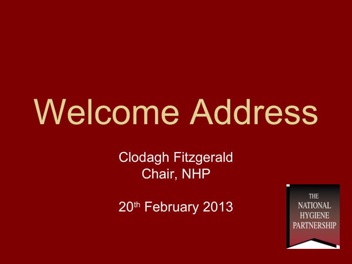 welcome address