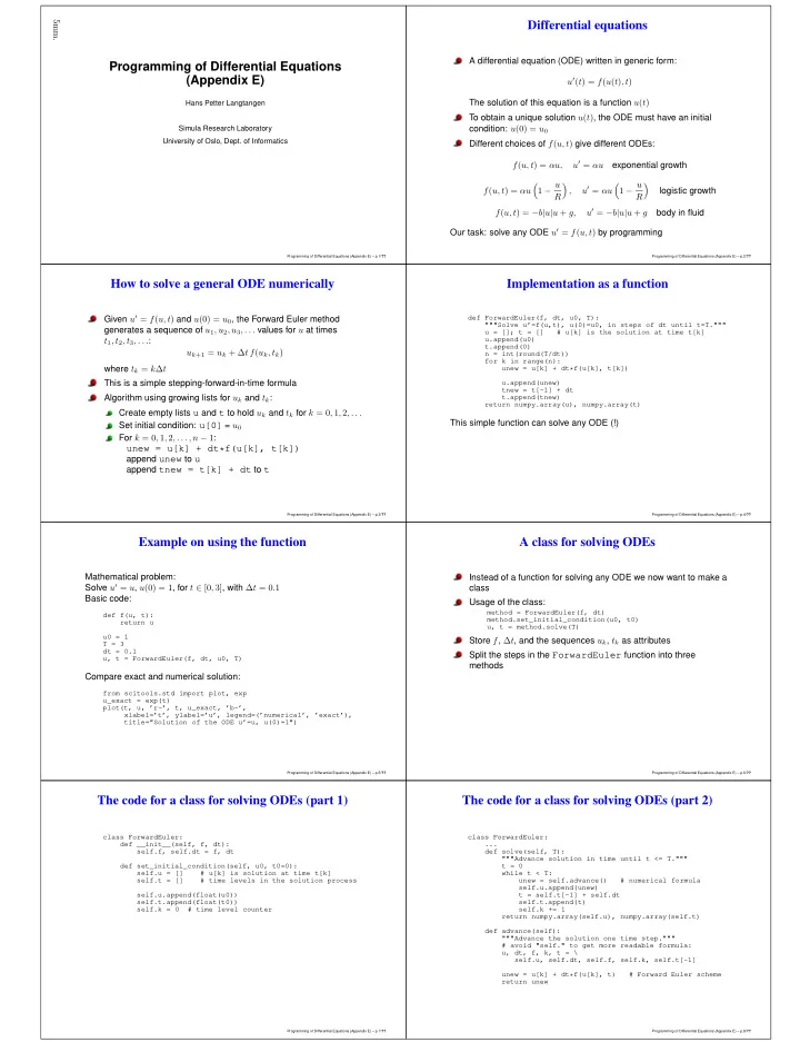 differential equations