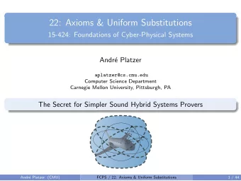 22: Axioms &amp; Uniform Substitutions  15-424: Foundations of Cyber-Physical Systems  Andr  e