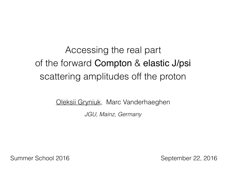 accessing the real part of the forward compton elastic j