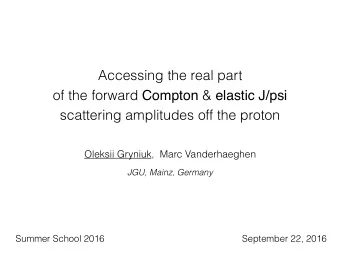 Accessing the real part of the forward Compton &amp; elastic J/psi  scattering amplitudes off the
