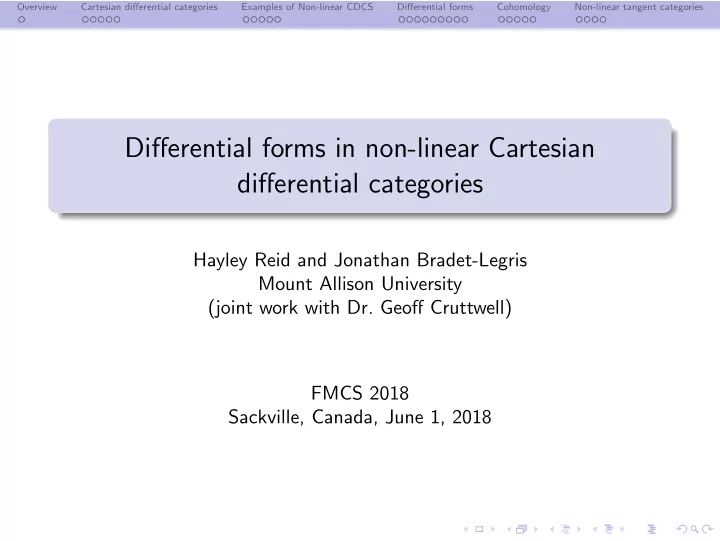 differential forms in non linear cartesian differential