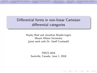 Differential forms in non-linear Cartesian  differential categories  Hayley Reid and Jonathan