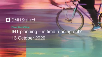 13 October 2020  Content  1. What does the future hold?  2. Planning with the NRB in Wills - Stuart