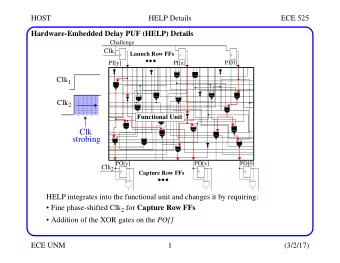 Clk  strobing  PO[y]  PO[x]  PO[0] Clk 2  Capture Row FFs  HELP integrates into the functional unit