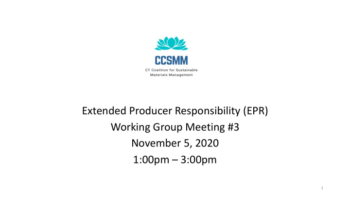 extended producer responsibility epr working group