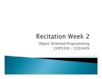 Object Oriented Programming  COP3330 / CGS5409  Assignment Submission Overview  Compiling