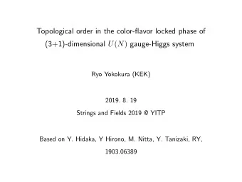 Topological order in the color-flavor locked phase of (3+1)-dimensional U ( N ) gauge-Higgs system