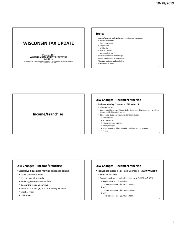 wisconsin tax update