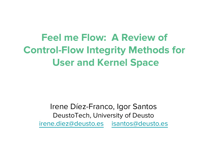 feel me flow a review of control flow integrity methods
