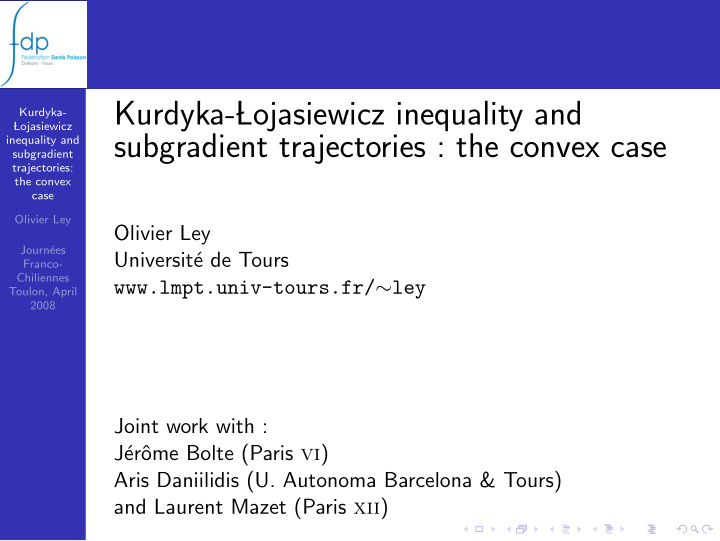 kurdyka lojasiewicz inequality and