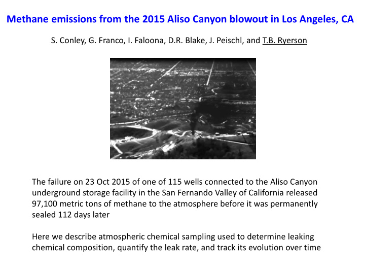 methane emissions from the 2015 aliso canyon blowout in