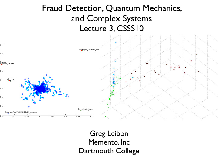 fraud detection quantum mechanics and complex systems