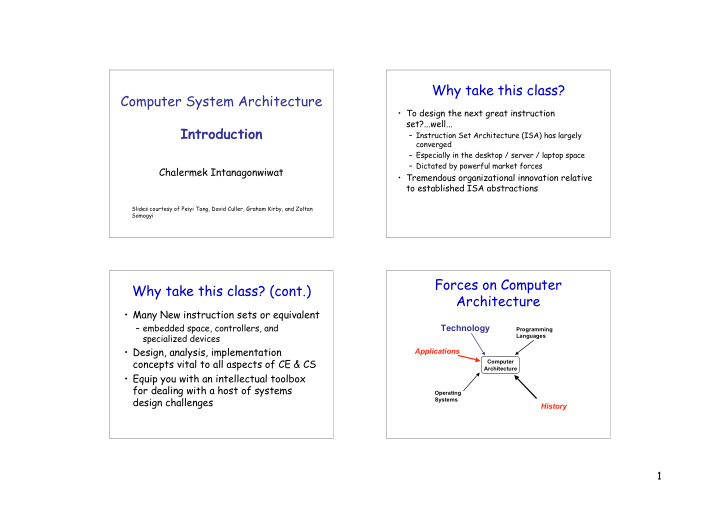 why take this class computer system architecture