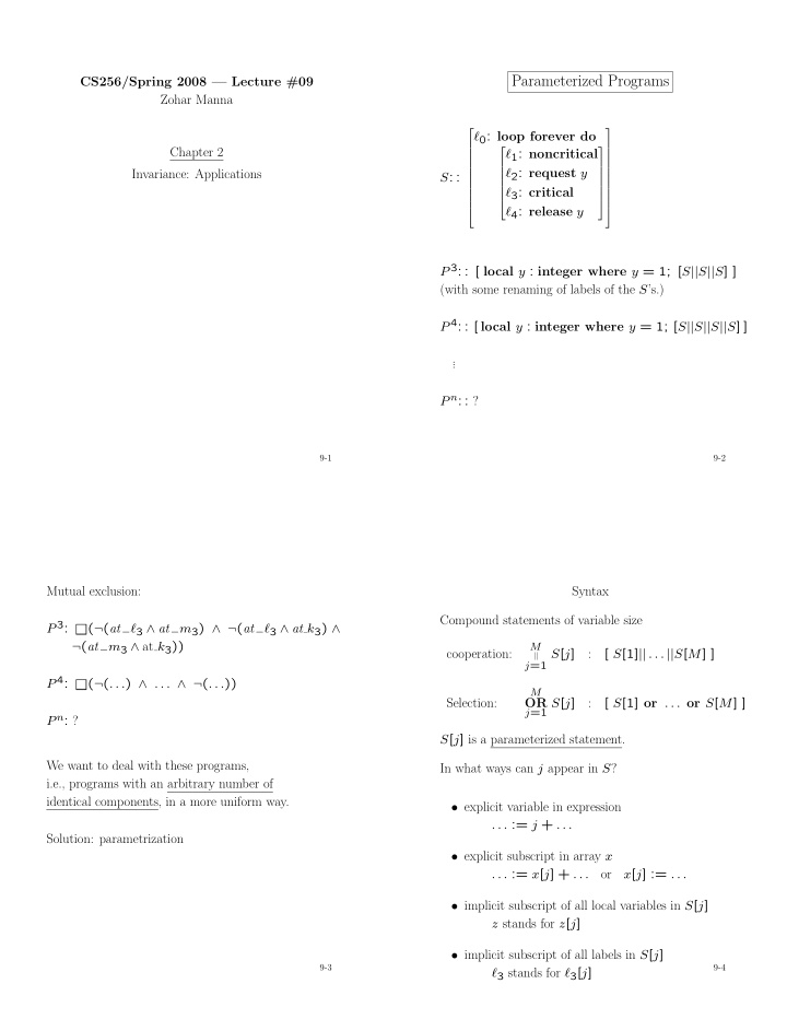 parameterized programs