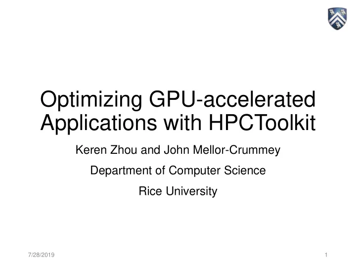 optimizing gpu accelerated