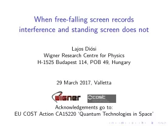 When free-falling screen records  interference and standing screen does not  Lajos Disi  Wigner