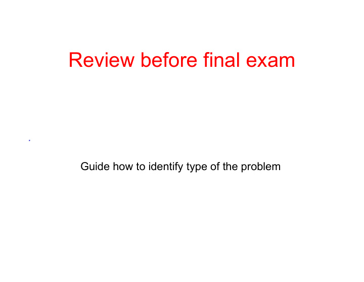 review before final exam
