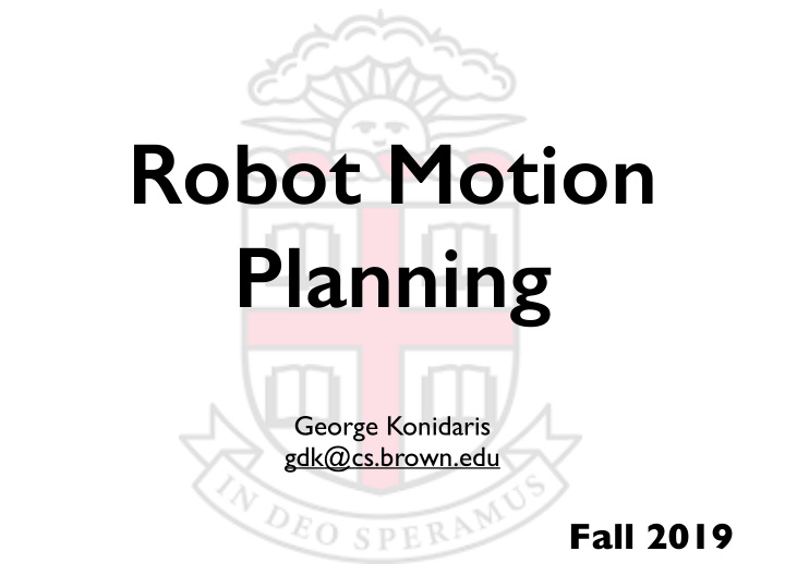 robot motion planning