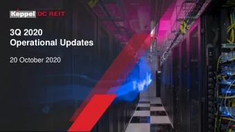 3Q 2020  Operational Updates  20 October 2020  Key Highlights    Inclusion in the benchmark