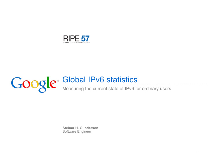 global ipv6 statistics